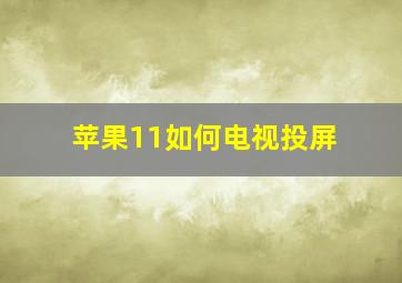 苹果11如何电视投屏