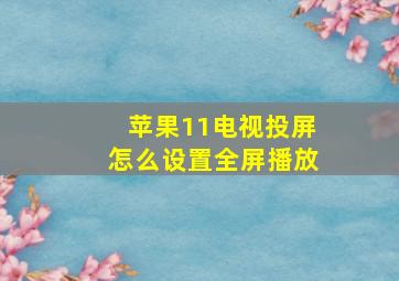 苹果11电视投屏怎么设置全屏播放