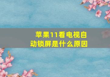 苹果11看电视自动锁屏是什么原因