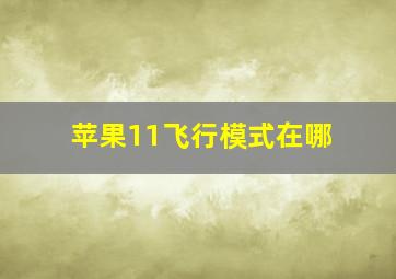 苹果11飞行模式在哪