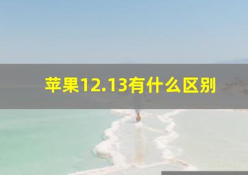 苹果12.13有什么区别