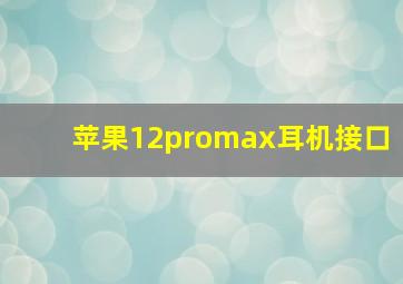 苹果12promax耳机接口