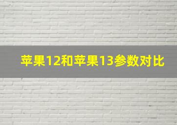 苹果12和苹果13参数对比