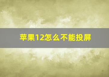 苹果12怎么不能投屏