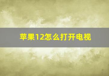 苹果12怎么打开电视