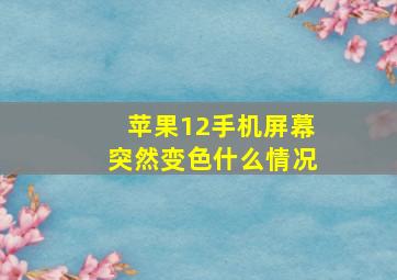 苹果12手机屏幕突然变色什么情况