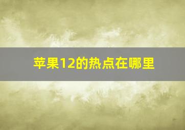 苹果12的热点在哪里