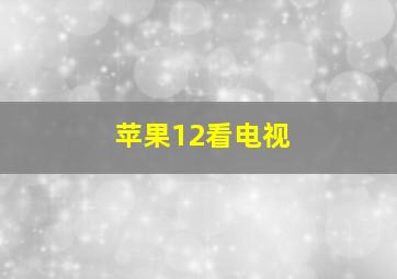 苹果12看电视