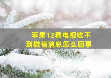 苹果12看电视收不到微信消息怎么回事