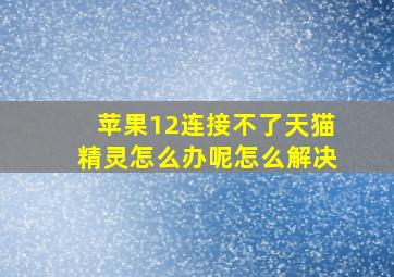 苹果12连接不了天猫精灵怎么办呢怎么解决