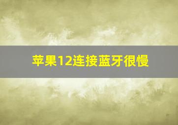 苹果12连接蓝牙很慢