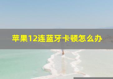 苹果12连蓝牙卡顿怎么办