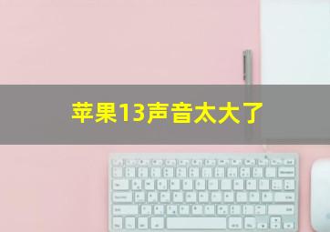 苹果13声音太大了