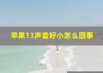 苹果13声音好小怎么回事