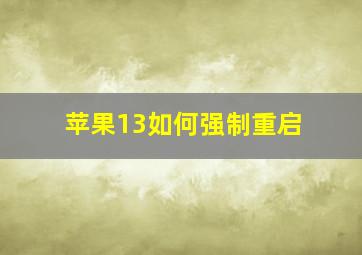 苹果13如何强制重启