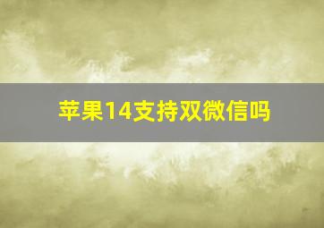 苹果14支持双微信吗