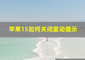 苹果15如何关闭震动提示