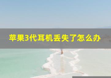 苹果3代耳机丢失了怎么办