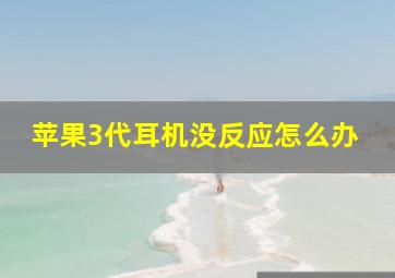 苹果3代耳机没反应怎么办