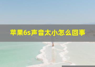 苹果6s声音太小怎么回事