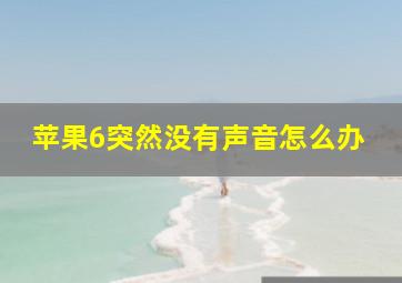 苹果6突然没有声音怎么办