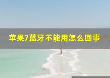 苹果7蓝牙不能用怎么回事