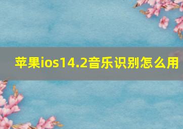 苹果ios14.2音乐识别怎么用