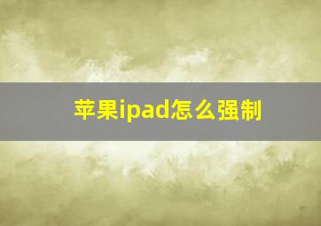 苹果ipad怎么强制