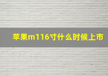 苹果m116寸什么时候上市