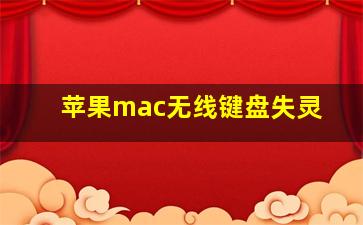 苹果mac无线键盘失灵