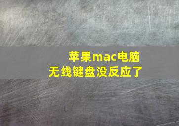 苹果mac电脑无线键盘没反应了