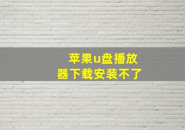 苹果u盘播放器下载安装不了