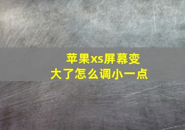 苹果xs屏幕变大了怎么调小一点