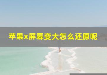 苹果x屏幕变大怎么还原呢