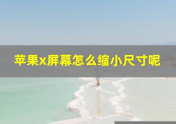 苹果x屏幕怎么缩小尺寸呢