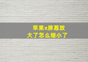 苹果x屏幕放大了怎么缩小了