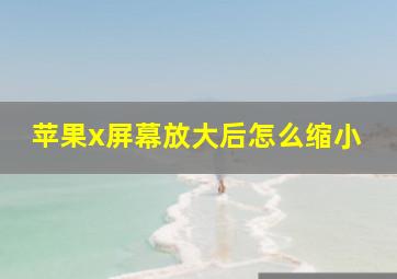 苹果x屏幕放大后怎么缩小