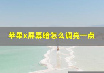 苹果x屏幕暗怎么调亮一点