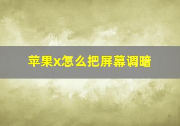 苹果x怎么把屏幕调暗