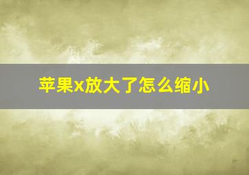 苹果x放大了怎么缩小