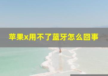 苹果x用不了蓝牙怎么回事