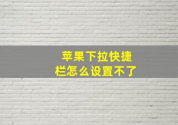 苹果下拉快捷栏怎么设置不了