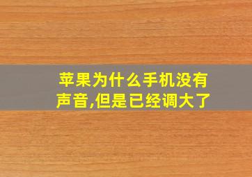 苹果为什么手机没有声音,但是已经调大了