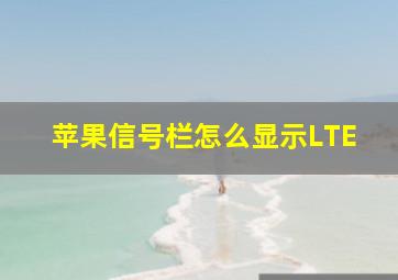 苹果信号栏怎么显示LTE