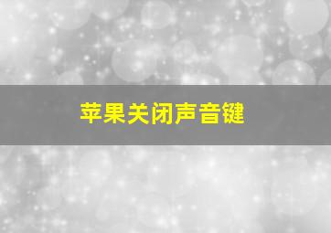 苹果关闭声音键