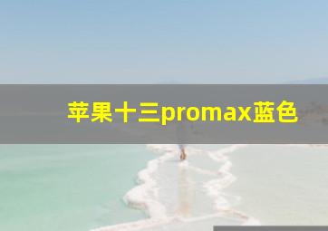 苹果十三promax蓝色