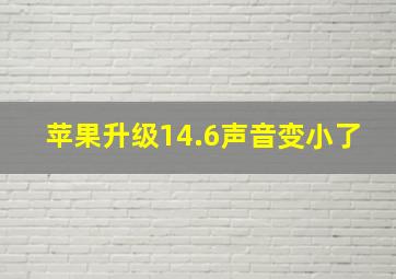 苹果升级14.6声音变小了