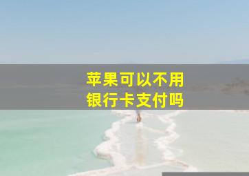 苹果可以不用银行卡支付吗