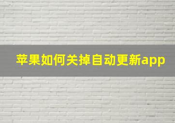 苹果如何关掉自动更新app