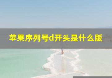 苹果序列号d开头是什么版